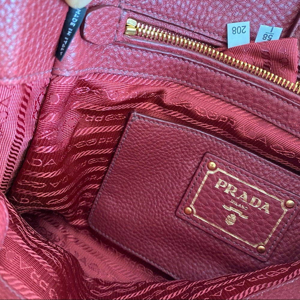 Prada red leather tote bag - Picture 12 of 12